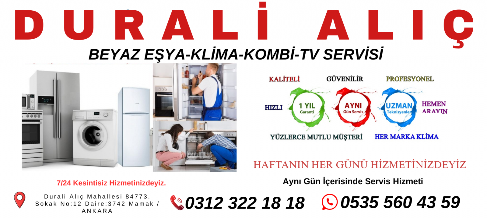 DURALİ ALIÇ  Beyaz Eşya Servisi